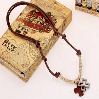 PU Leather Cord Necklace, Zinc Alloy, with PU Leather, Adjustable & Unisex brown, 20-40cm,0.3cm 