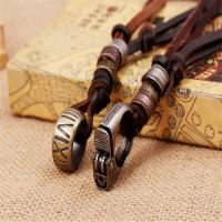 PU Leather Cord Necklace, Zinc Alloy, with PU Leather, Adjustable & Unisex brown, 68-75cm,0.3cm 