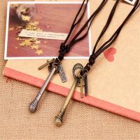PU Leather Cord Necklace, Zinc Alloy, with PU Leather, Adjustable & Unisex 68-75cm,0.3cm 