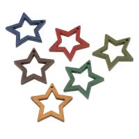 Dyed Wood Pendants, Star, DIY Approx 1mm 