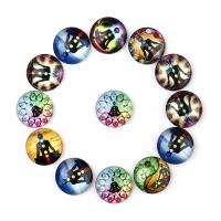 Time Gem Cabochon, Glass, Round, time gem jewelry, multi-colored 
