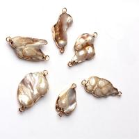 Pearl Shell Connector, with Zinc Alloy, fashion jewelry & Baroque style & DIY Approx 2mm 