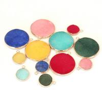 Gemstone Zinc Alloy Pendants, Natural Stone, with Zinc Alloy, Round, fashion jewelry & DIY 31mm Approx 2mm 