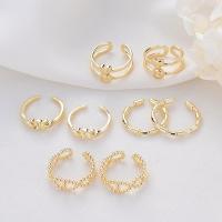 Brass Cuff Finger Ring, gold color plated & for woman & hollow, 16*11mm,17*2.5mm,16*7.5mm,16.5*6mm 