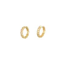 Ohrring-Manschette, Messing, goldfarben plattiert, Micro pave Zirkonia & für Frau, 15x3mm, verkauft von Paar