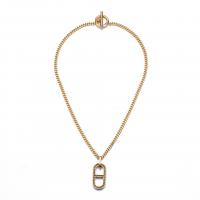 Harz Messing Halskette, goldfarben plattiert, für Frau & mit Strass, 15x30x3mm, Länge:ca. 17.71 ZollInch, verkauft von PC
