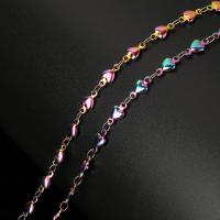 Stainless Steel Bar Chain, colorful plated, durable & DIY & heart chain 