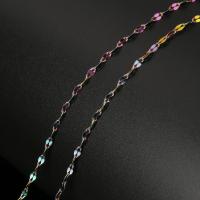 Stainless Steel Bar Chain, colorful plated, durable & DIY 