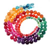 Natürliche Crackle Achat Perlen, rund, DIY, farbenfroh, verkauft von Strang