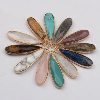 Gemstone Zinc Alloy Pendants, Natural Stone, with Zinc Alloy, Teardrop, DIY & faceted Approx 2mm 