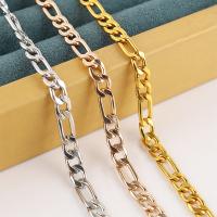 Iron Necklace Chains, plated, fashion jewelry & DIY & figaro chain nickel, lead & cadmium free 