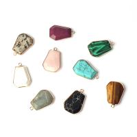 Gemstone ювелирные изделия Кулон, Природный камень, с цинковый сплав, ювелирные изделия моды & DIY, Много цветов для выбора, продается PC