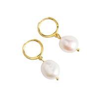 Sterling Silver Pearl Drop Earring, 925 Sterling Silver, with Freshwater Pearl, plated, for woman 