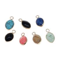 Gemstone Brass Pendants, with Gemstone, faceted 