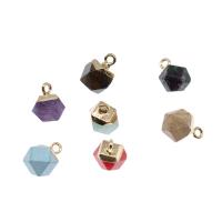 Подвески из натуральных камни и латуни, Латунь, с Полудрагоценный камень, граненый, Много цветов для выбора продается PC