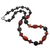 Red Agate Necklace, for woman & faceted, mixed colors Approx 45 cm 