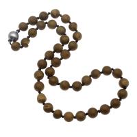 Laugh Rift Agate Necklace, for woman, coffee color Approx 45 cm 