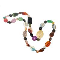 Agate Necklace, for woman, multi-colored Approx 45 cm 