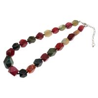 Gemstone Necklaces, with Zinc Alloy, Unisex, mixed colors Approx 45 cm 