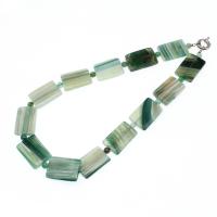 Lace Agate Necklace, with Zinc Alloy, for woman, green Approx 45 cm 