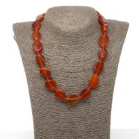 Red Agate Necklace, for woman, red Approx 45 cm 