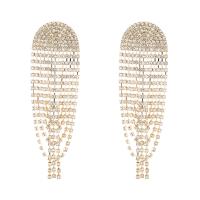 Fashion Tassel Earring, Zinc Alloy, fashion jewelry & for woman & with rhinestone 