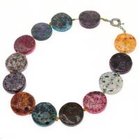 Fire Agate Necklace, Round, for woman, mixed colors Approx 45 cm 