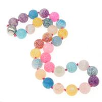 Effloresce Agate Necklace, Round, for woman, multi-colored Approx 45 cm 