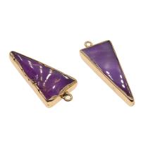 Agate Zinc Alloy Pendants, with Dragon Veins Agate, Triangle 
