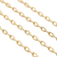 Brass Oval Chain, gold color plated, 3mm 