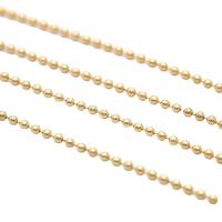 Brass Ball Chain, gold color plated, 2mm 