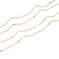 Латунная цепочка с овальными звеньями, Латунь, плакирован золотом, 1mm, продается м