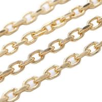 Brass Oval Chain, gold color plated, 7mm 