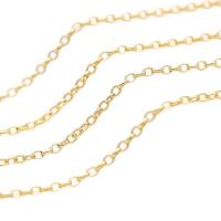 Латунная цепочка с овальными звеньями, Латунь, плакирован золотом, 3mm, продается м