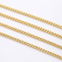 Латунная цепочка с овальными звеньями, Латунь, плакирован золотом, разный размер для выбора & твист овал, продается м