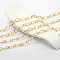 Brass Oval Chain, gold color plated, 4mm 