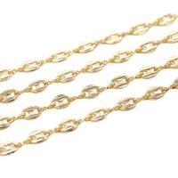 Brass Bar Chain, gold color plated, 5mm 