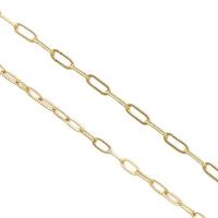 Латунная цепочка с овальными звеньями, Латунь, плакирован золотом, разный размер для выбора & Овальный цепь, продается м