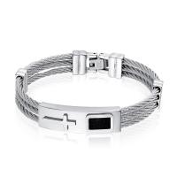 Stainless Steel Bracelet, polished, fashion jewelry & for man 