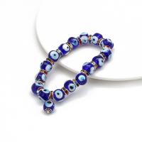 Bracelets de Murano de turque, chalumeau, Mauvais œil, fait à la main, unisexe, bleu, 11mm cm, Vendu par PC