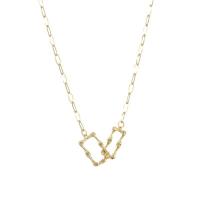 Brass Jewelry Necklace, 18K Gold, plated, for woman, golden cm 