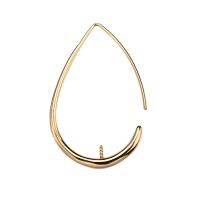 Brass Hook Earwire, plated, for woman, golden 