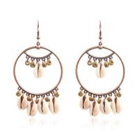 Fashion Fringe Earrings, Zinc Alloy, with Shell, for woman, mixed colors 