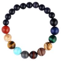 Gemstone Bracelets, Natural Stone, polished, for woman, multi-colored, 14mmuff0c18mm .5-19 cm 
