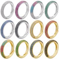 Messing Open -Finger-Ring, Kreisring, plattiert, Einstellbar & Micro pave Zirkonia, keine, 3.7mm, Innendurchmesser:ca. 17mm, verkauft von PC