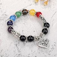 Gemstone Bracelets, Zinc Alloy, with Natural Stone, for woman, multi-colored, 10mm cm 