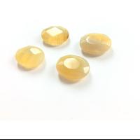 Agate rivoli cabochon, polished, DIY & faceted, yellow 