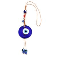 Hanging Ornaments, Glass, Evil Eye, plated, blue 
