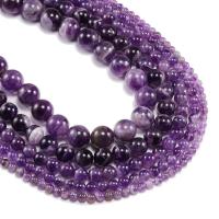 Natürliche Amethyst Perlen, rund, poliert, DIY, violett, Länge:14.6 ZollInch, verkauft von Strang