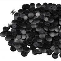 Kunststoff Knopf Zubehöre, rund, Epoxidharzklebstoff, DIY, schwarz, 10mmuff0c12mm, 100PCs/Tasche, verkauft von Tasche